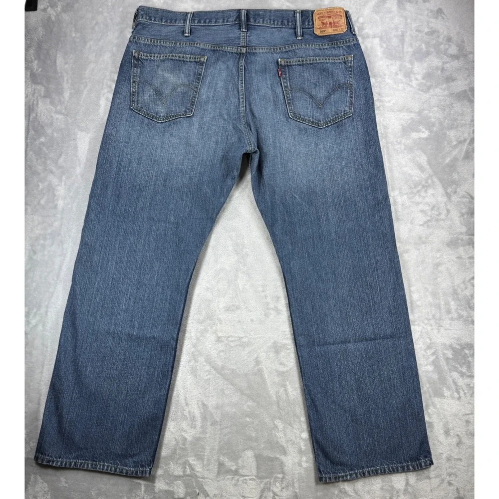 LEVI'S 569 Loose Straight Jeans Mens 40x32 Blue Faded‎ Baggy Y2K Retro